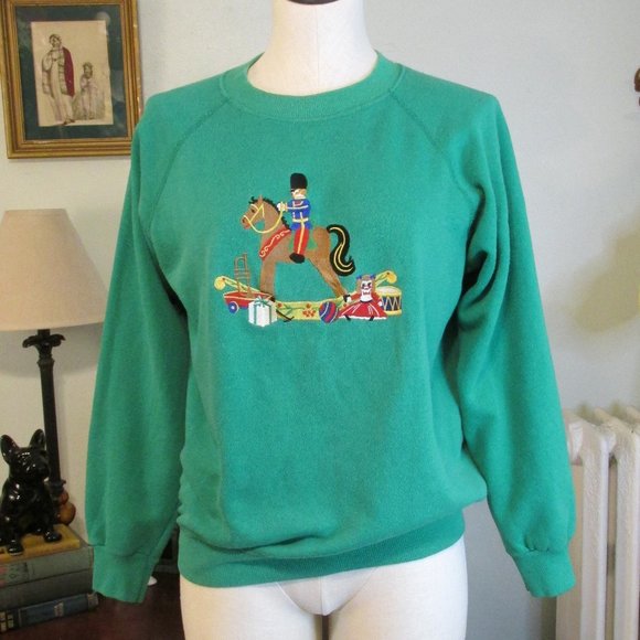 Vintage 80s Holiday Sweatshirt - Picture 1 of 4